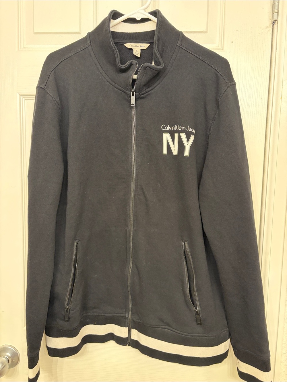 Calvin Klein Jeans Black Full-Zip NY Bomber Jacket